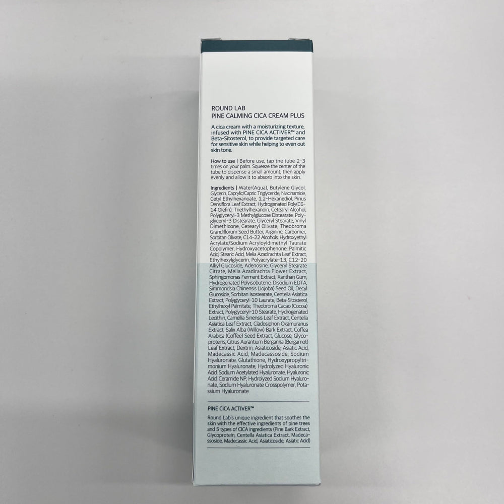 ROUND LAB Pine Cica Calming Cream Plus, uso diario para rutina de cuidado facial