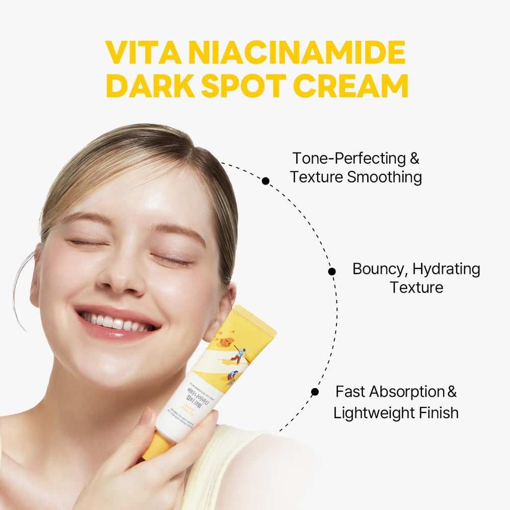 ROUND LAB Vita Niacinamide crema-tono uniforme para manchas visibles.