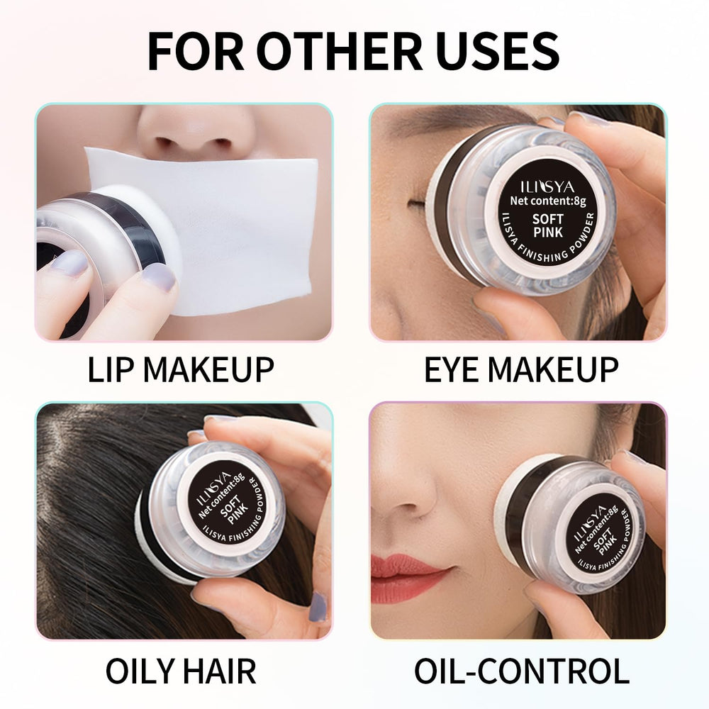 ROUSE fija maquillaje de ojos y labios con efecto duradero.