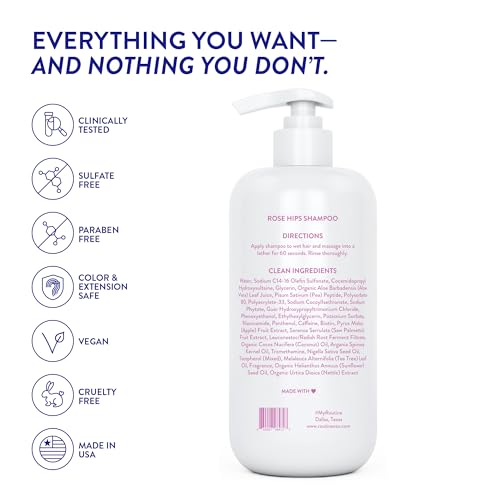 Routine Wellness Anticaída Shampoo vertido en la palma para crear espuma suave.