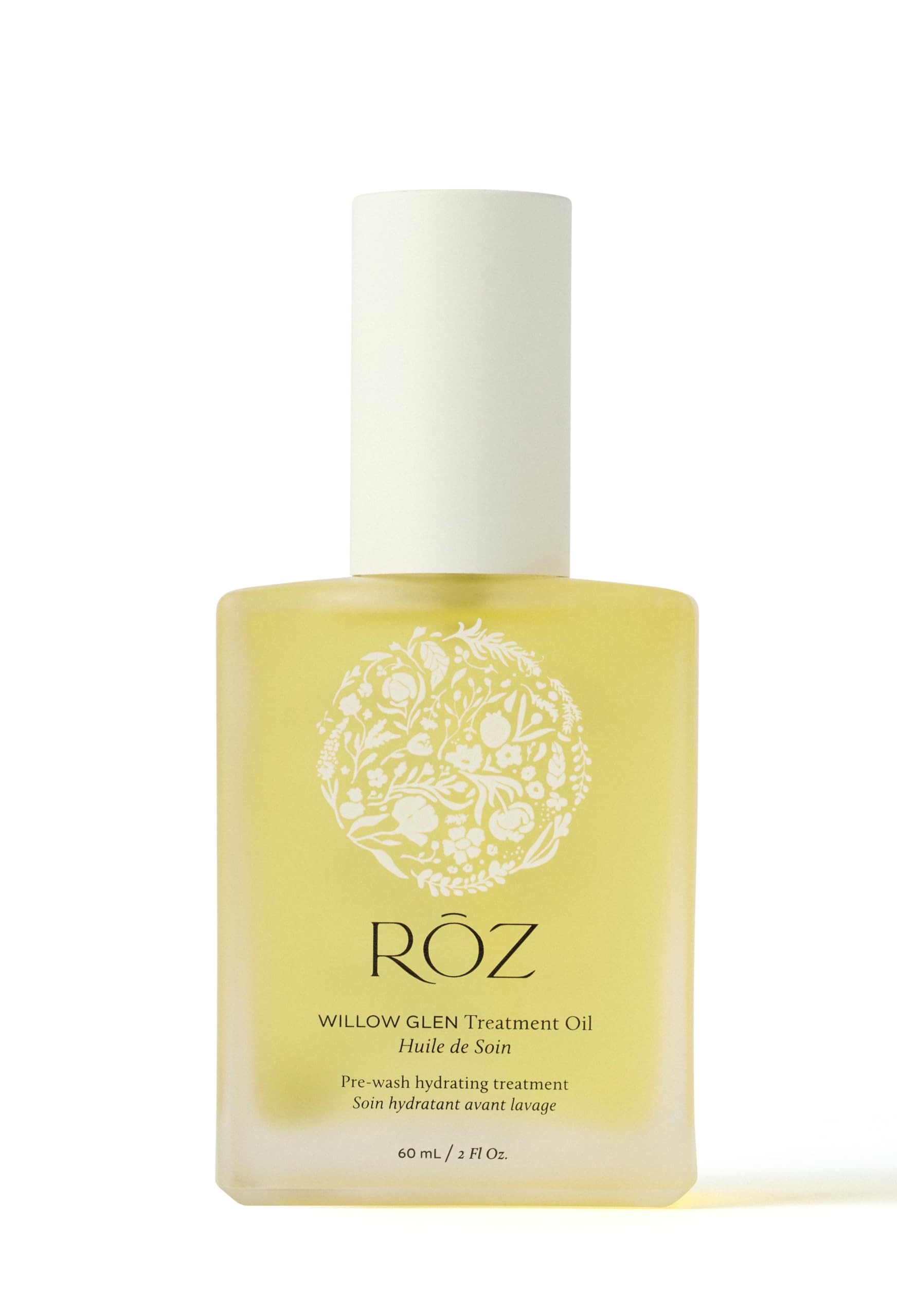 RŌZ Willow Glen, botella elegante para nutrir cabello y cuero cabelludo.