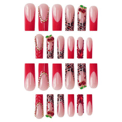 Uñas RTKHFZE rojas con punta francesa, detalles modernos y chic