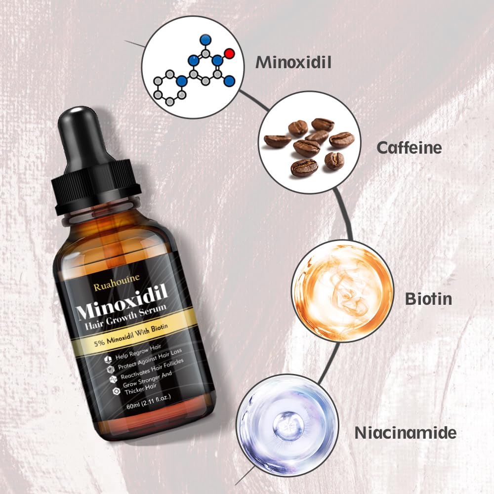 Ruahouine serum crecimiento capilar, frasco 02, cabello más denso y nutrido