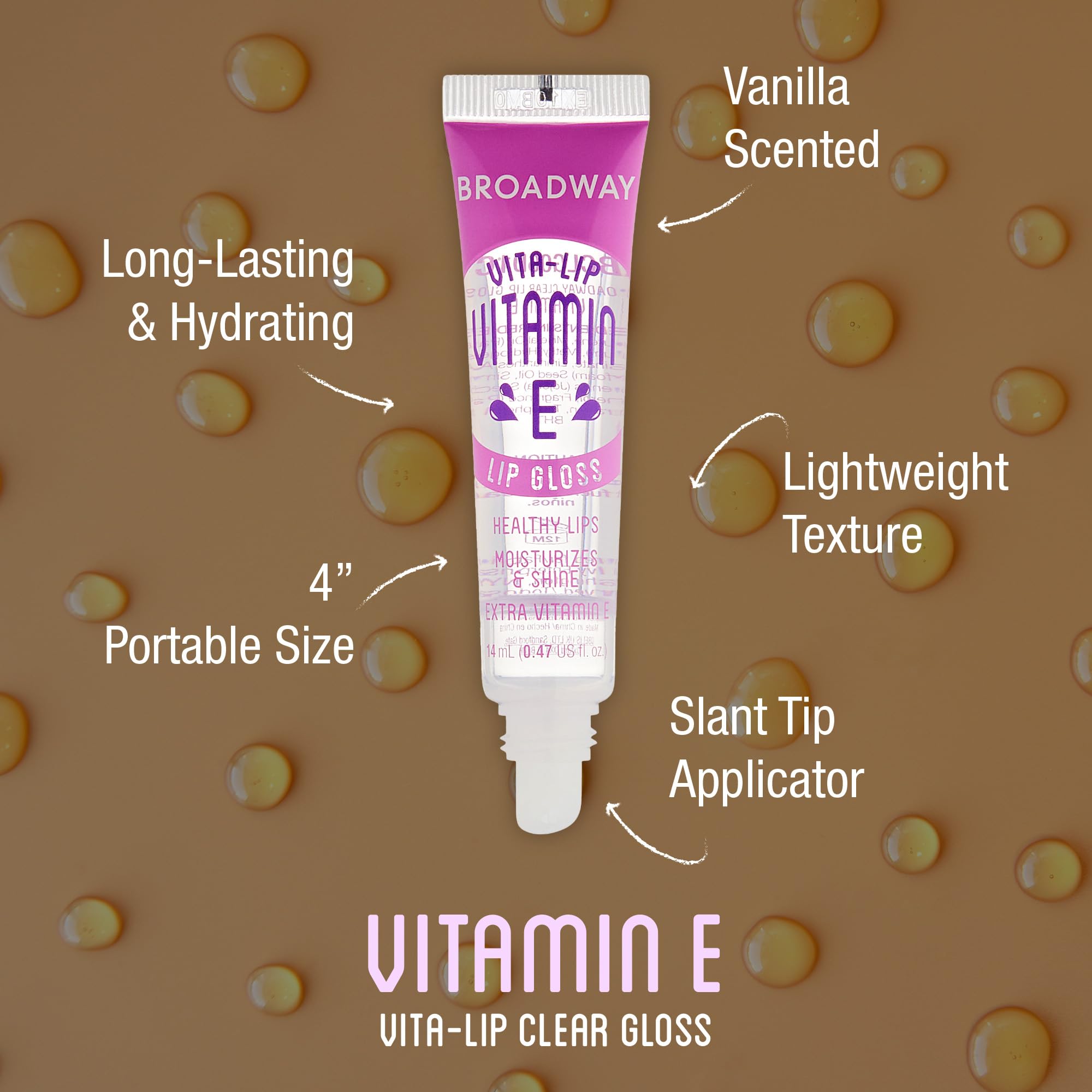 Aplicador del Vita-Lip Gloss en mano para uso diario con acabado brillante