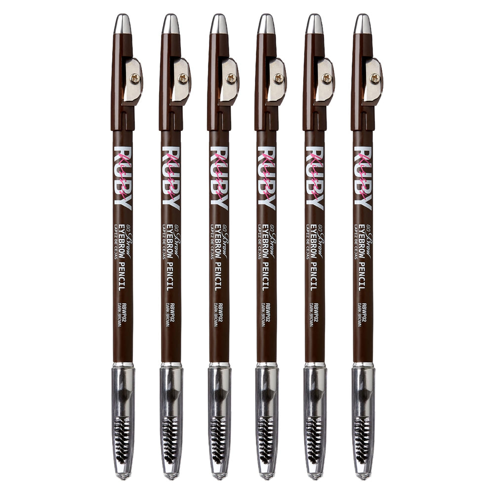 Ruby Kisses Kiss Go Brow lapiz madera marron oscuro para definir cejas con resultado natural