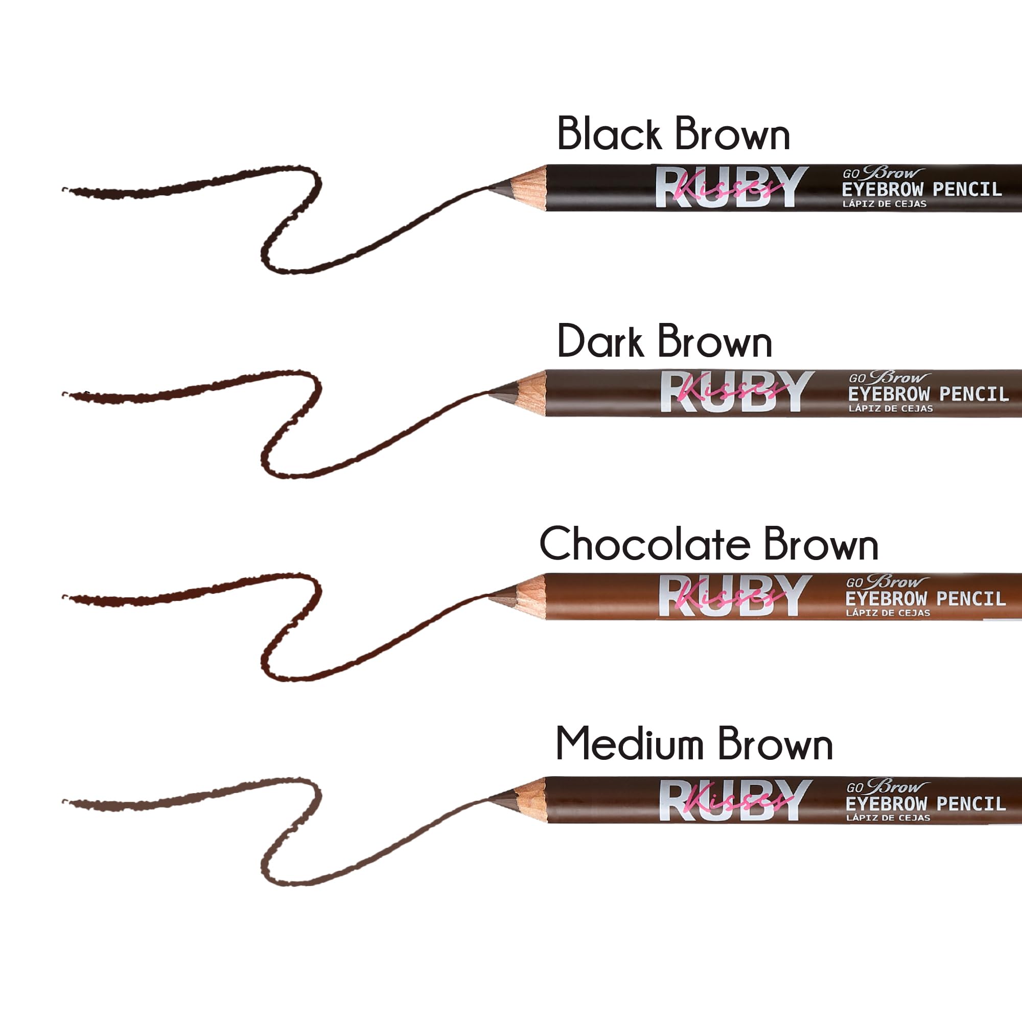 Ruby Kisses Kiss Go Brow prueba color en ceja para comparación rápida
