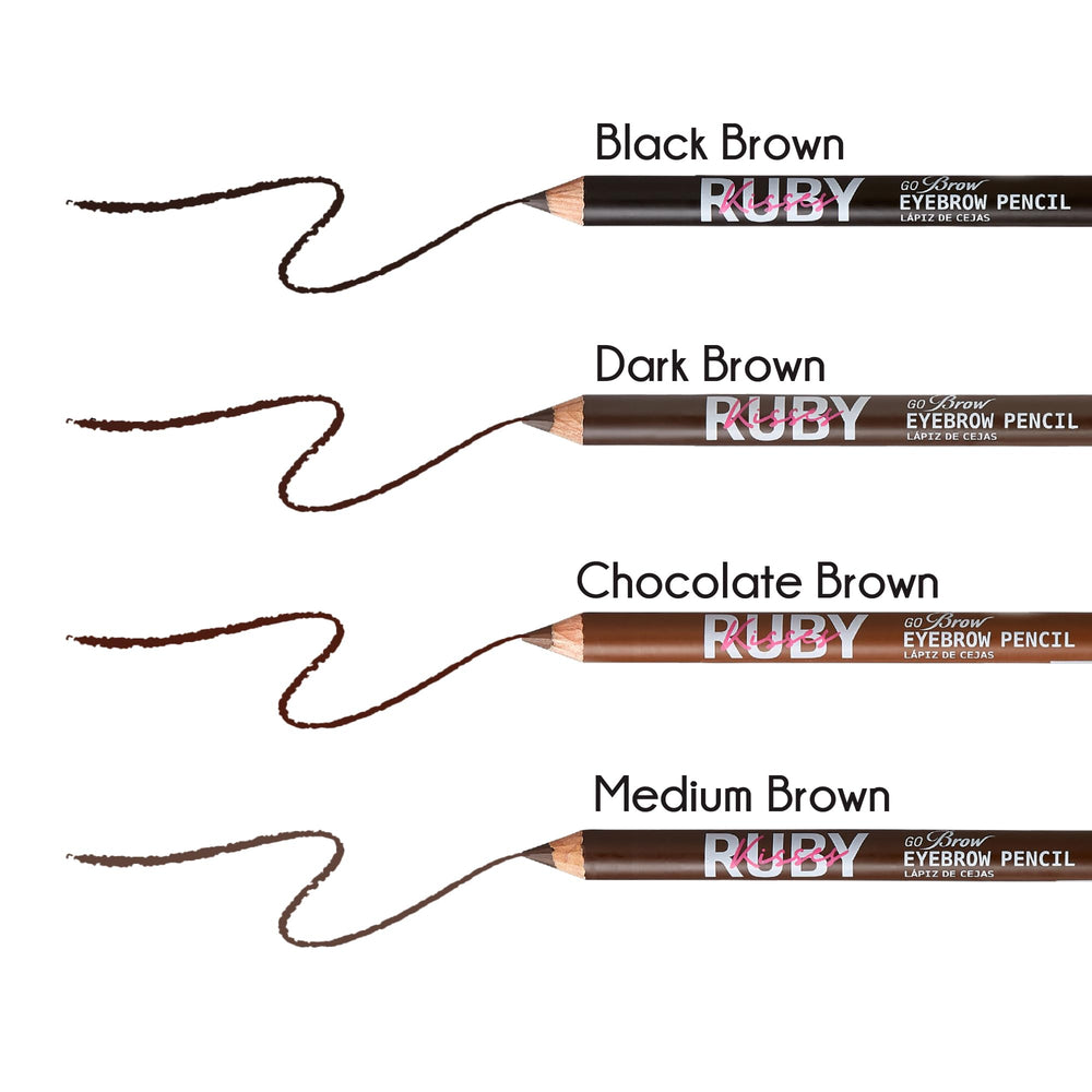 Ruby Kisses Kiss Go Brow prueba color en ceja para comparación rápida