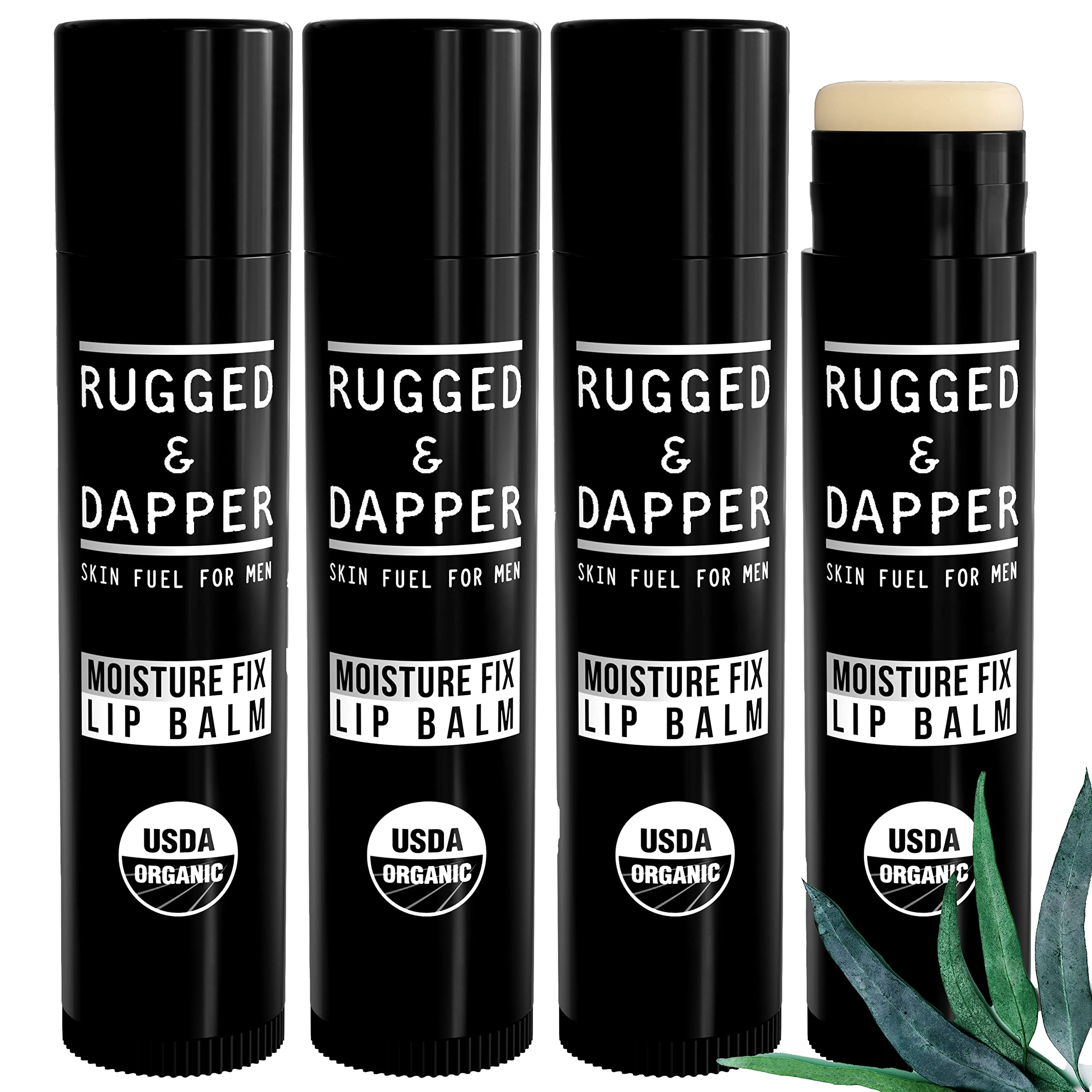 Rugged & Dapper bálsamo labial 4-pack: empaque práctico para llevar