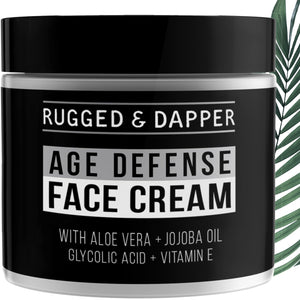 RUGGED & DAPPER crema facial para hombres con botella lista para uso diario y alta hidratación.
