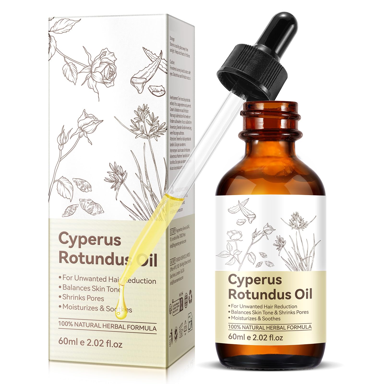 Rulviou Aceite Cyperus Rotundus, uso diario para nutrición cutánea.