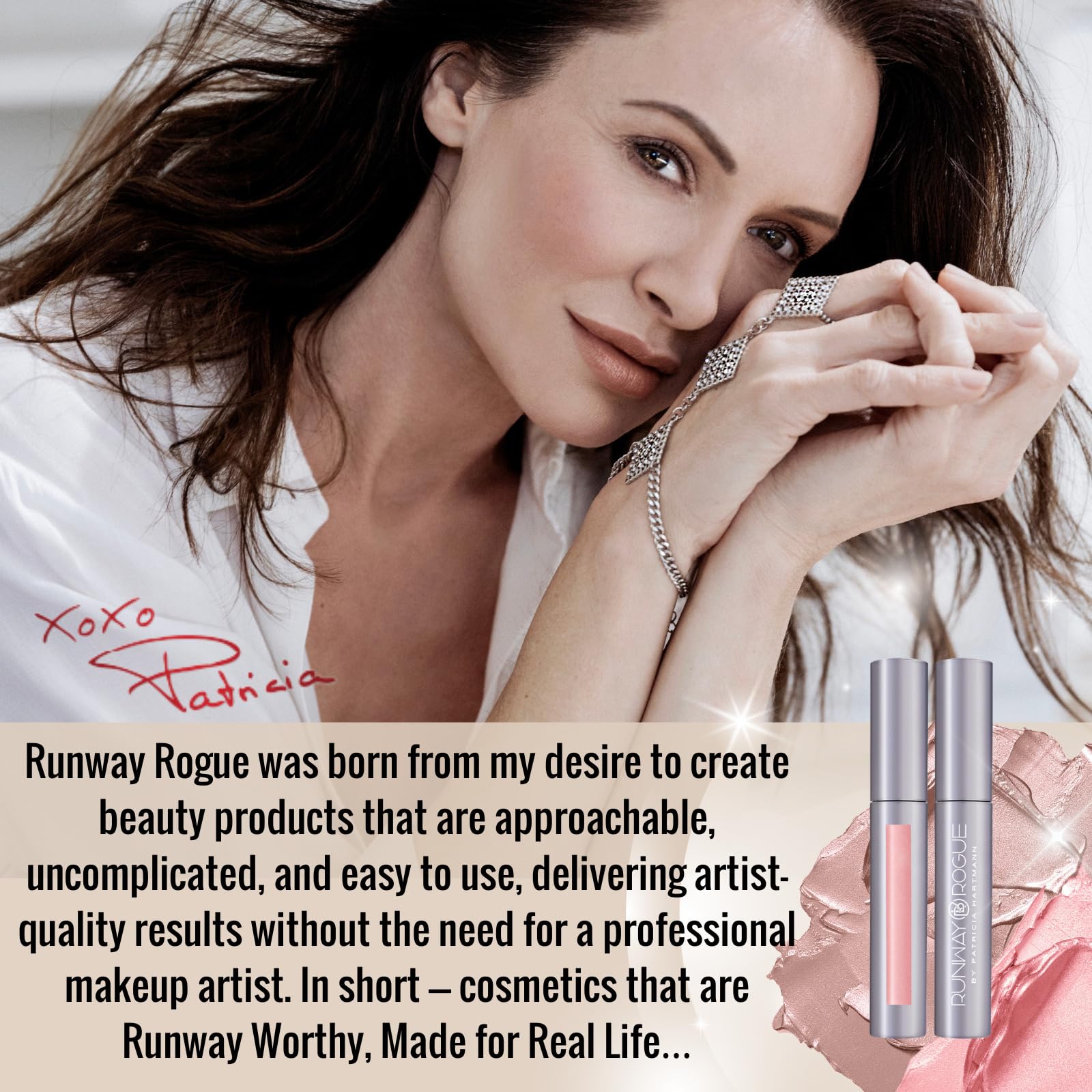 Delineador Runway Rogue para uso diario con estilo glamoroso.