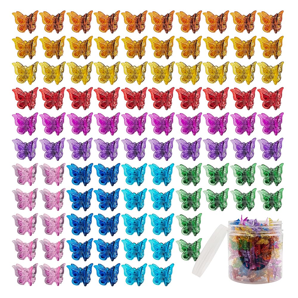 Ruocce clip cabello mariposa mini transparente para peinar diario.