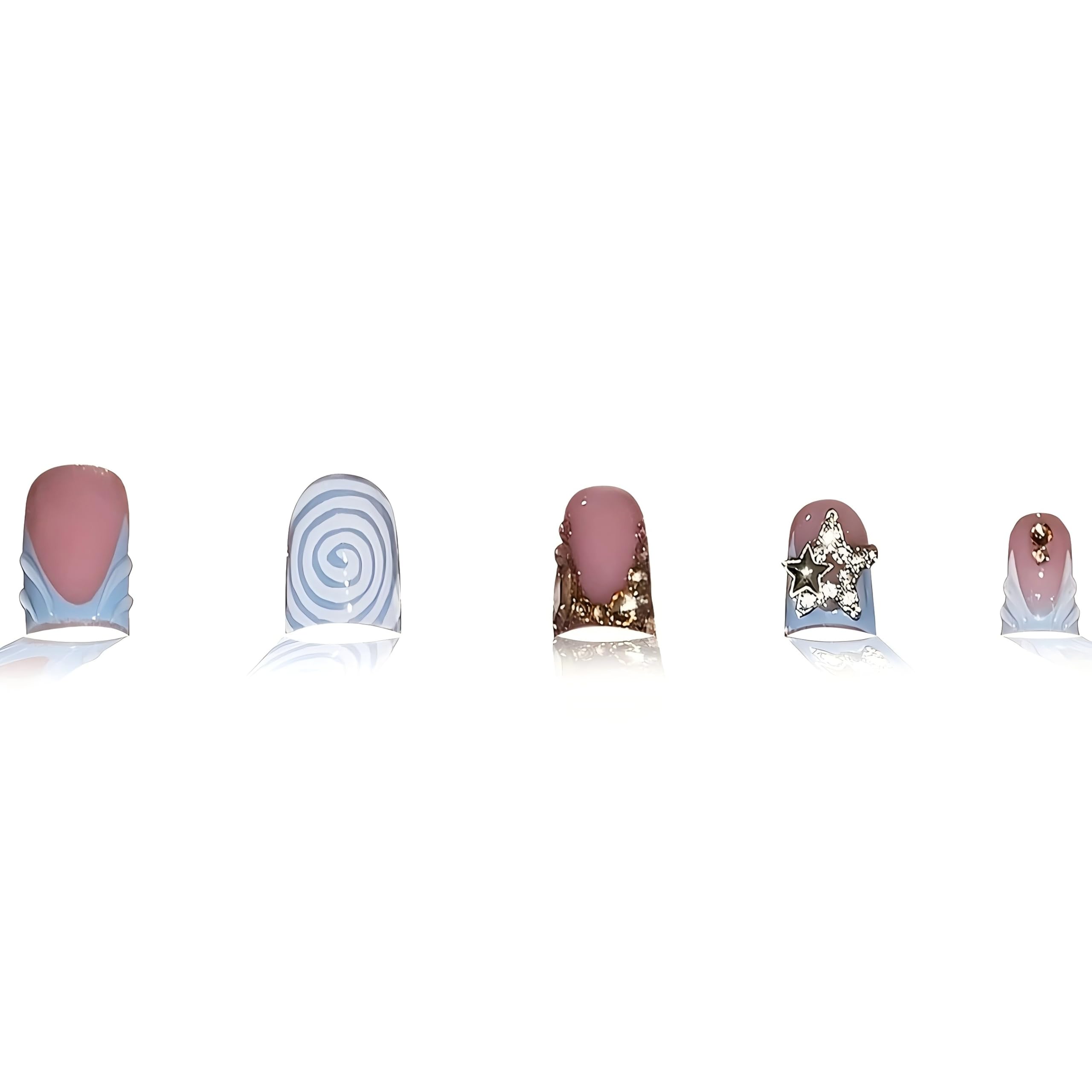 RUOKEXIN uñas francesas con 12 diseños para combinar.