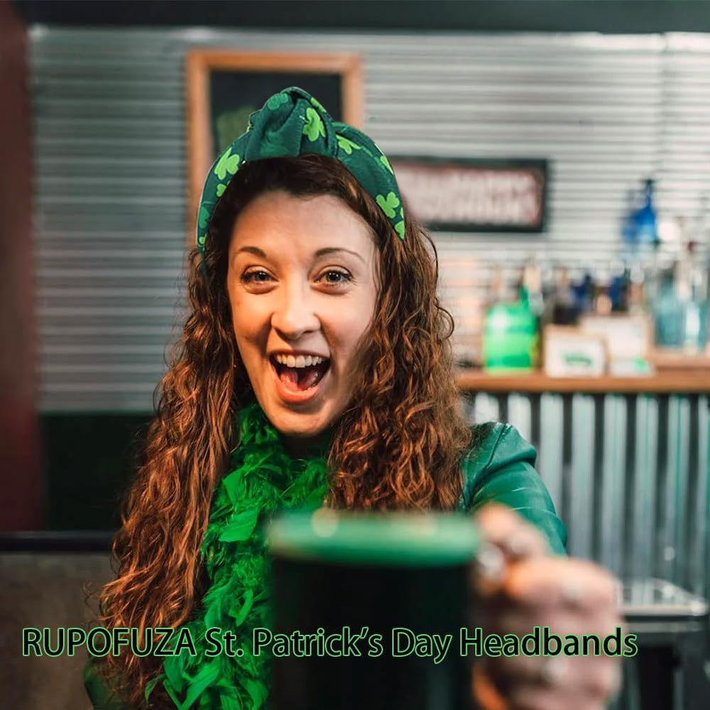 Diadema RUPOFUZA de trébol verde para fiestas y diario.