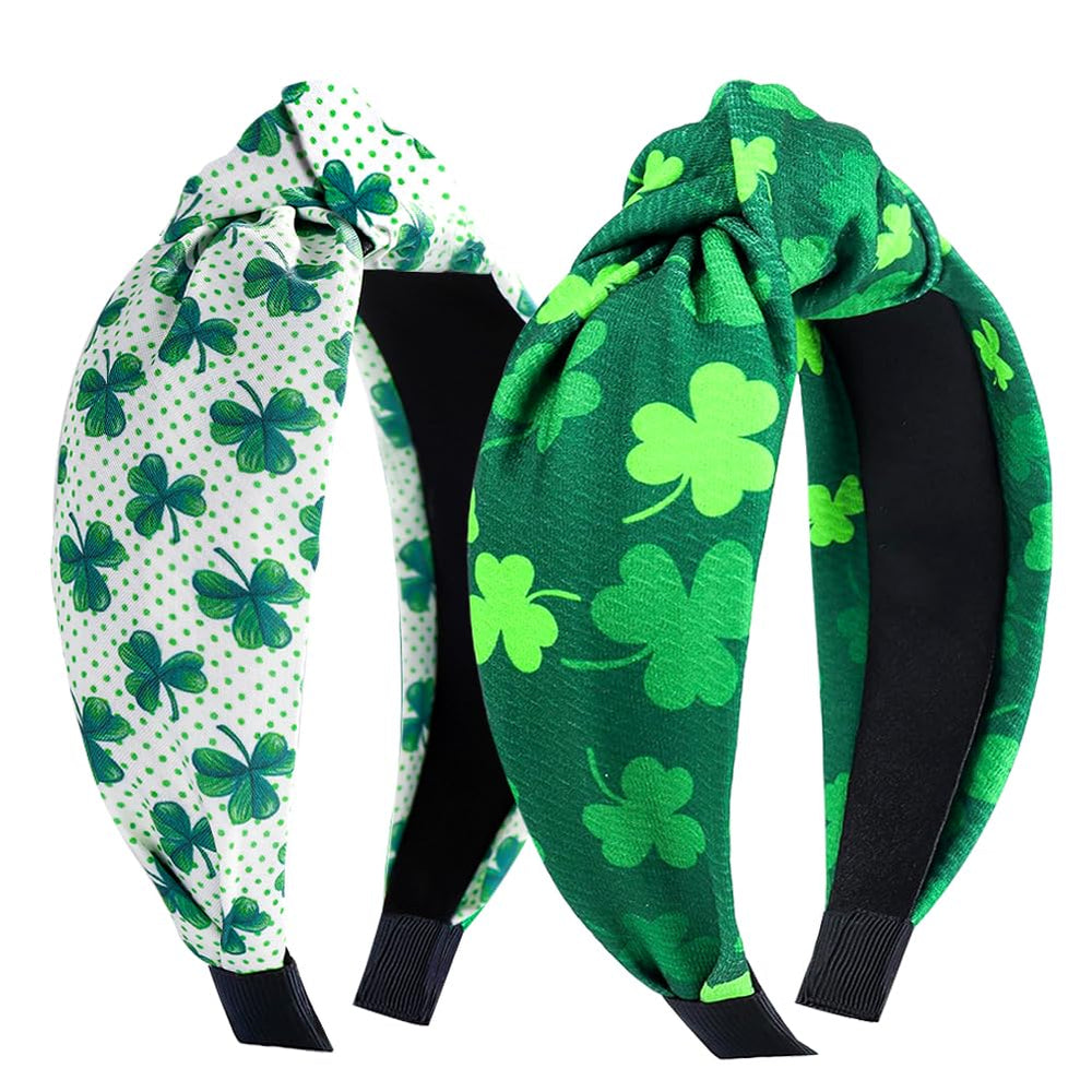 Diadema RUPOFUZA con trébol verde y nudo, ideal para desfiles de San Patricio.