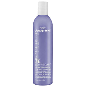 Acondicionador RUSK Deepshine Platinum en botella, brillo suave y neutralización del amarillo