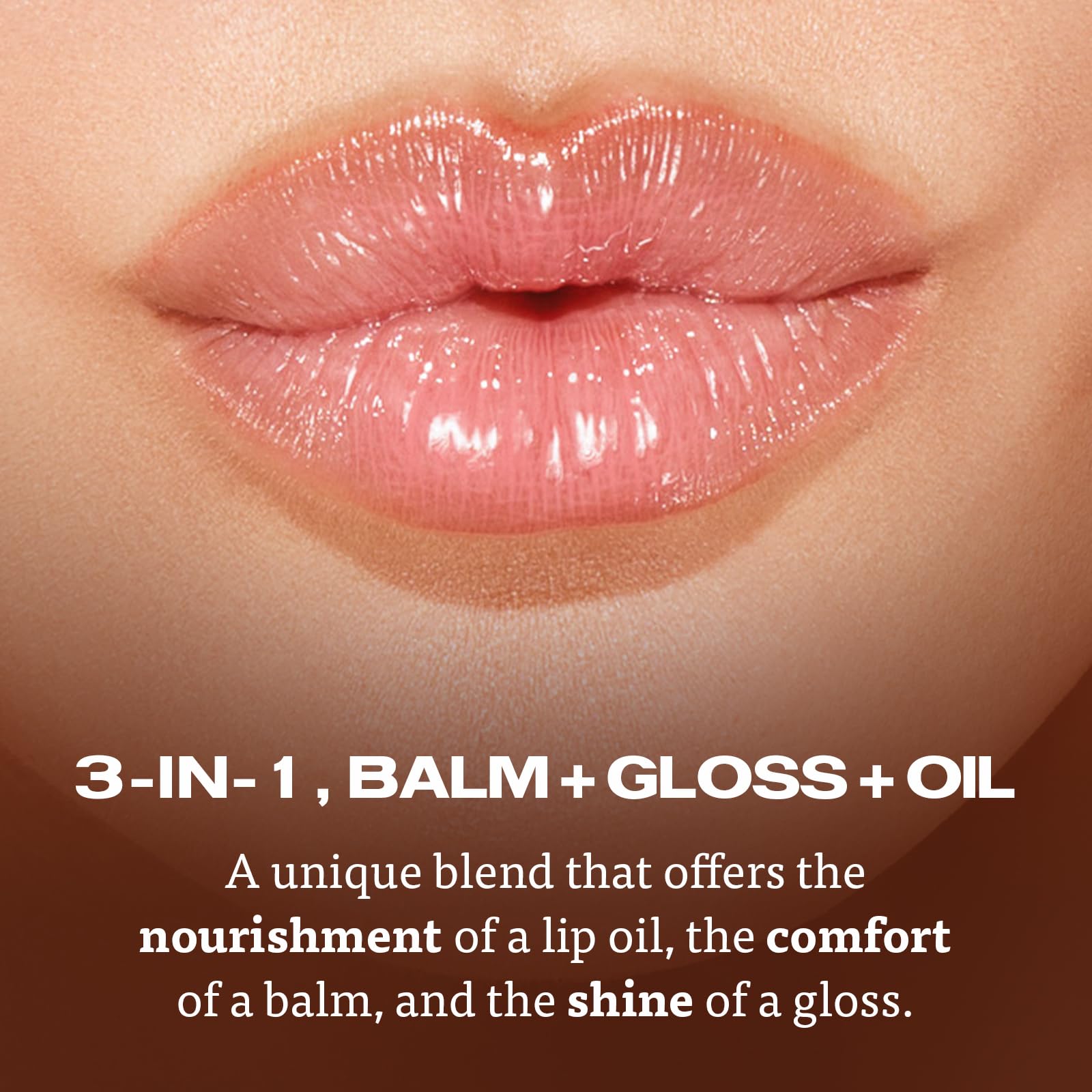 Brillo alto realza los labios con acabado luminoso y natural