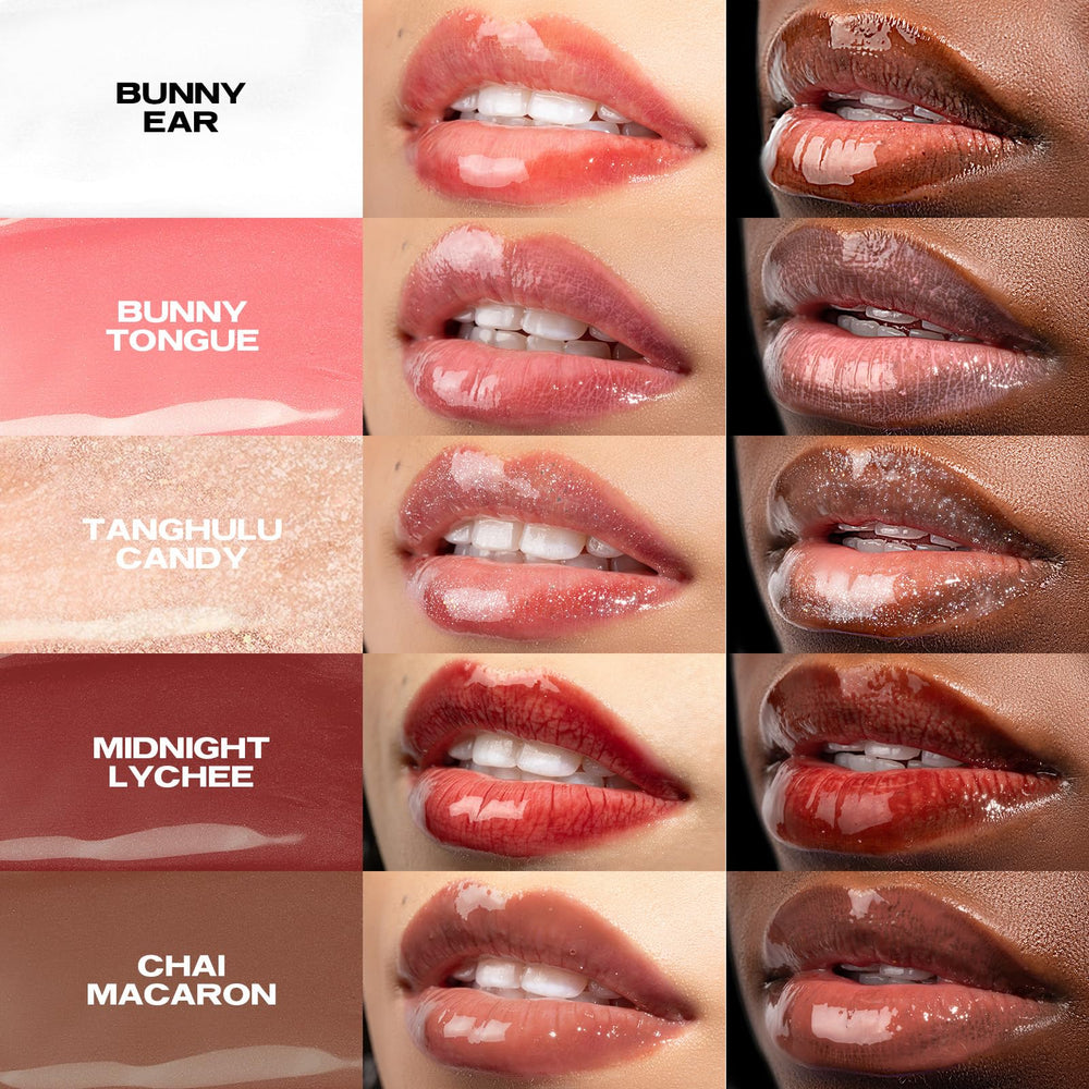Sacheu Lip Elixir brinda brillo alto para labios radiantes.