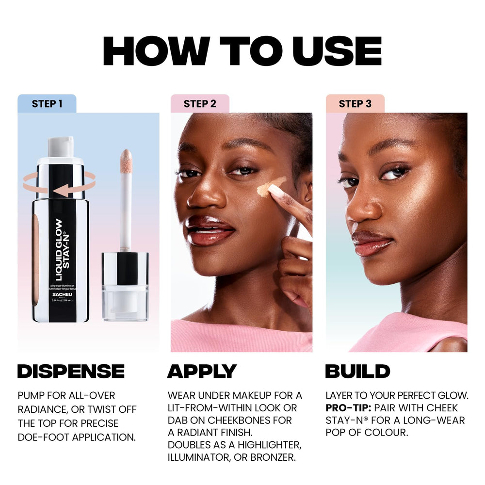 Sacheu Liquid Glow STAY-N aplicación precisa para difuminar zonas clave.