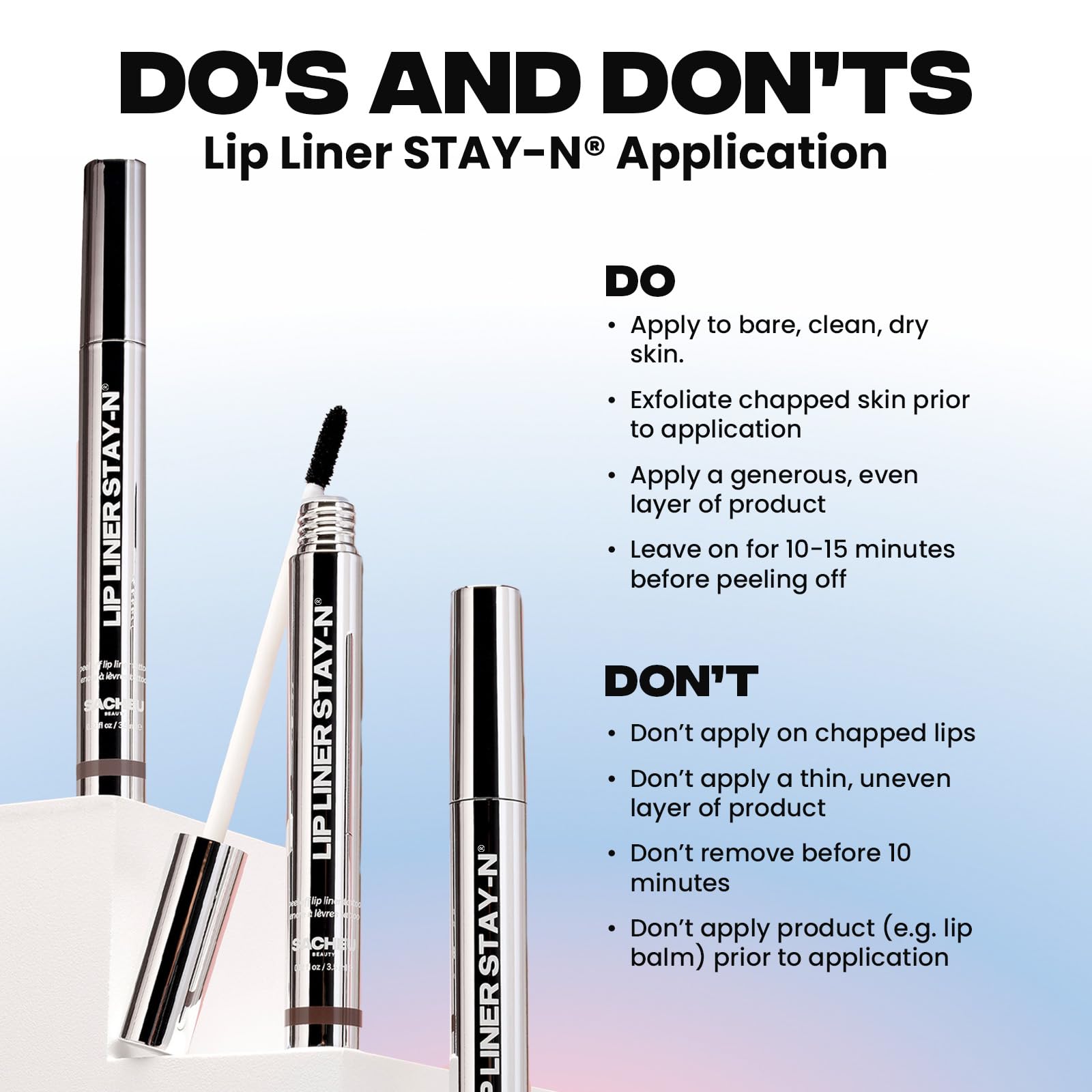 Sensación ligera y cómoda en labios con Sacheu STAY-N.