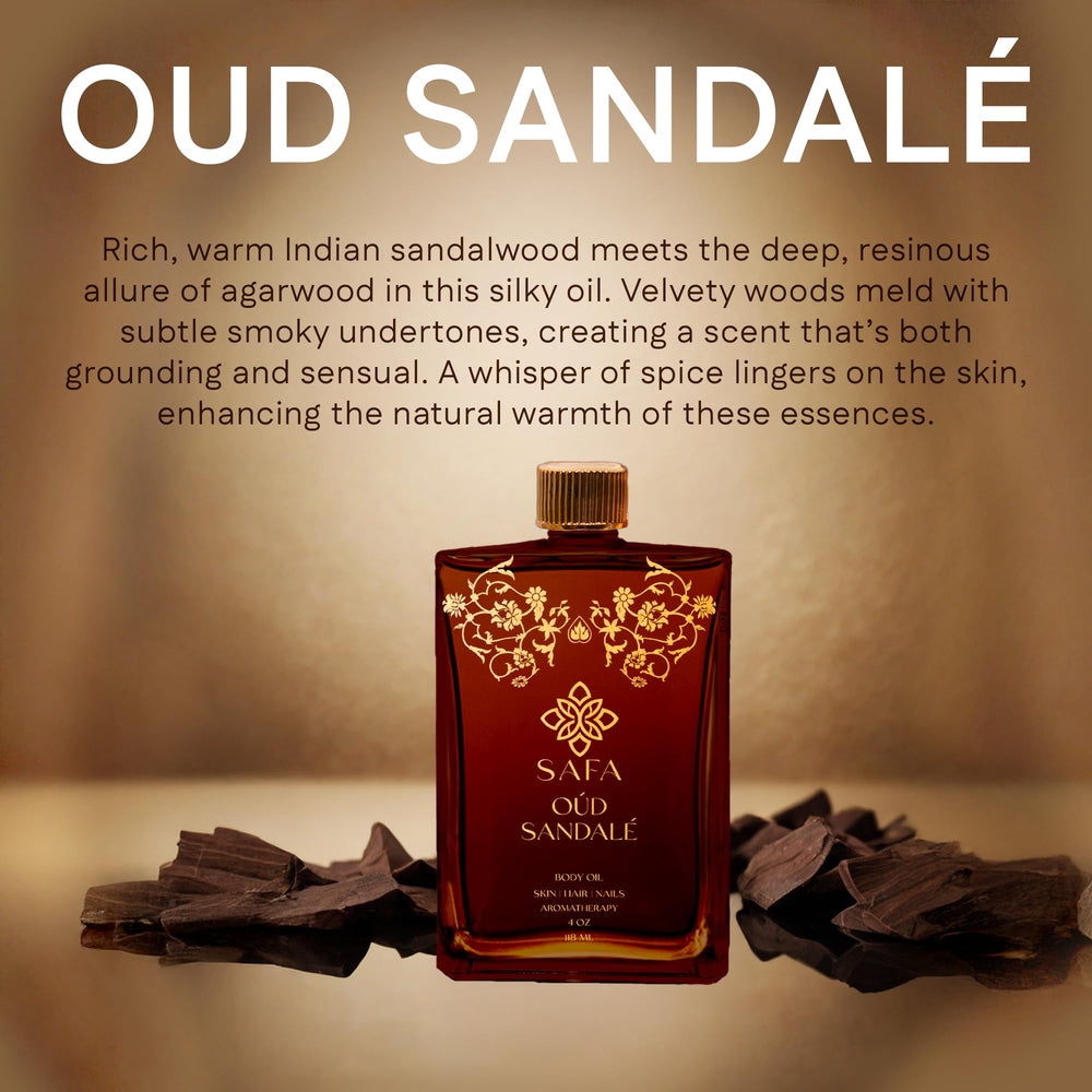 SAFA Oud Sandalé: aplicación en cuerpo, piel suave y elástica