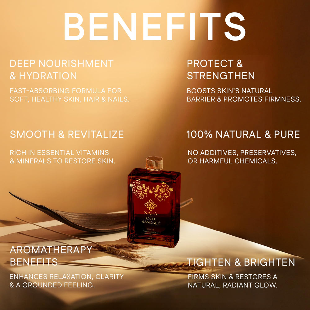 SAFA Oud Sandalé: aplicación en rostro para hidratación suave