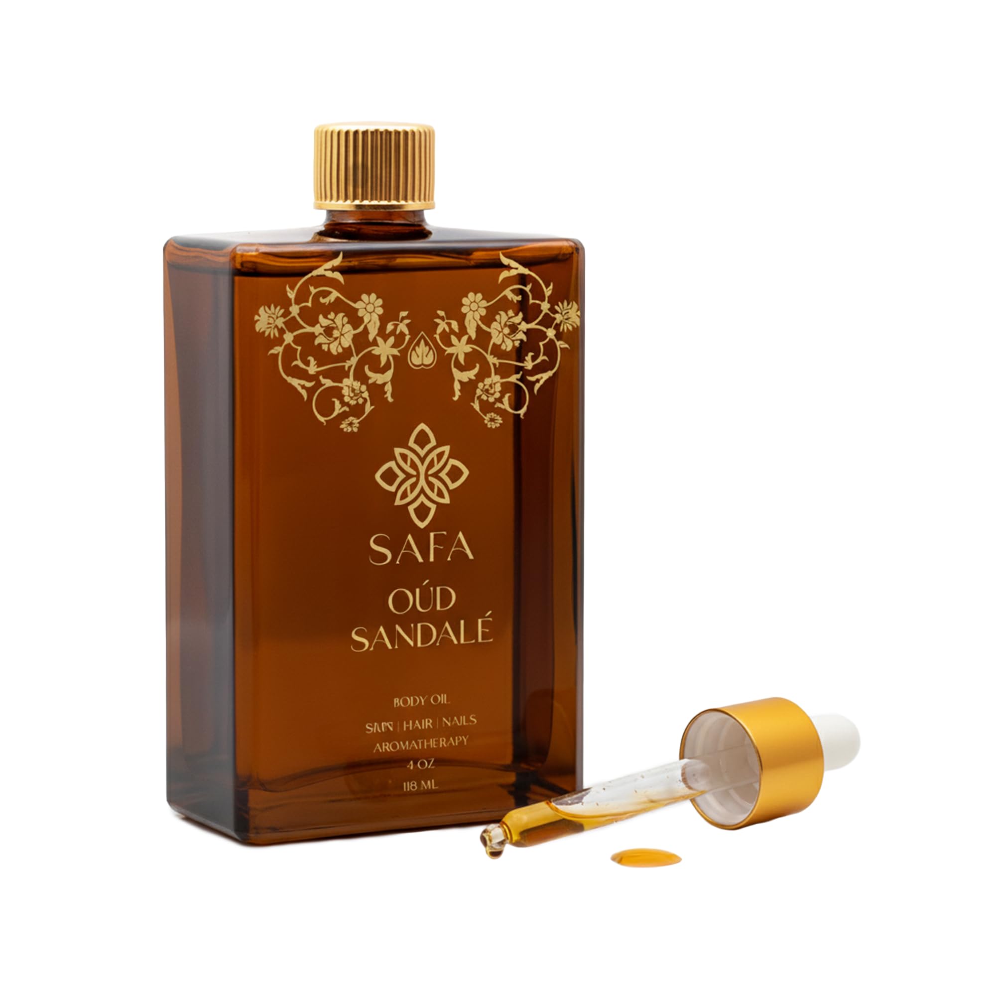 SAFA Oud Sandalé: frasco del aceite, aroma duradero para uso diario