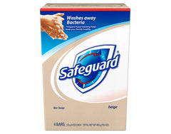 Primer plano de Safeguard, barra antibacterial, textura suave para piel limpia.