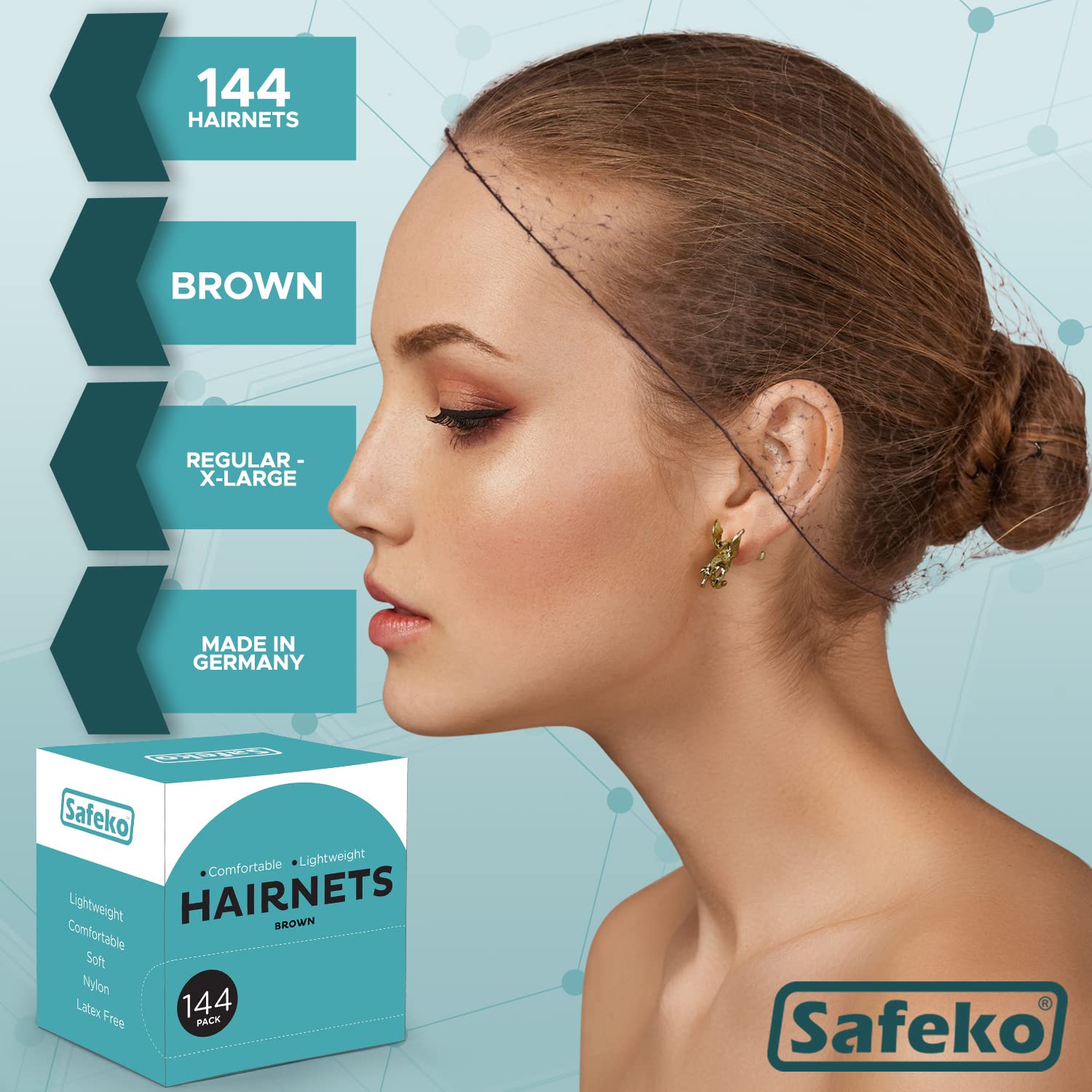 Nylon sin látex SafeKO, comodidad suave para piel sensible.