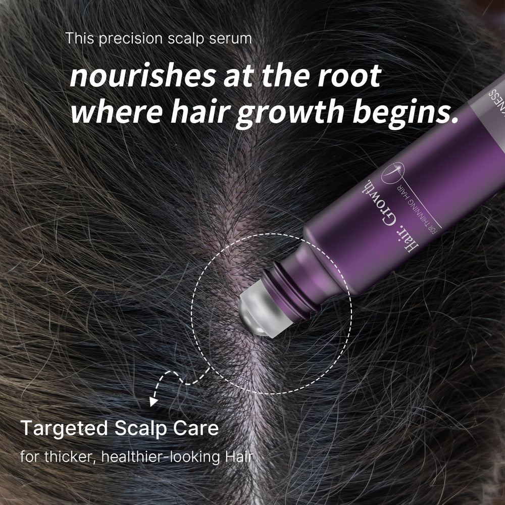 Sahha Serum Capilar Roll-On en cabello teñido y cuidado diario.