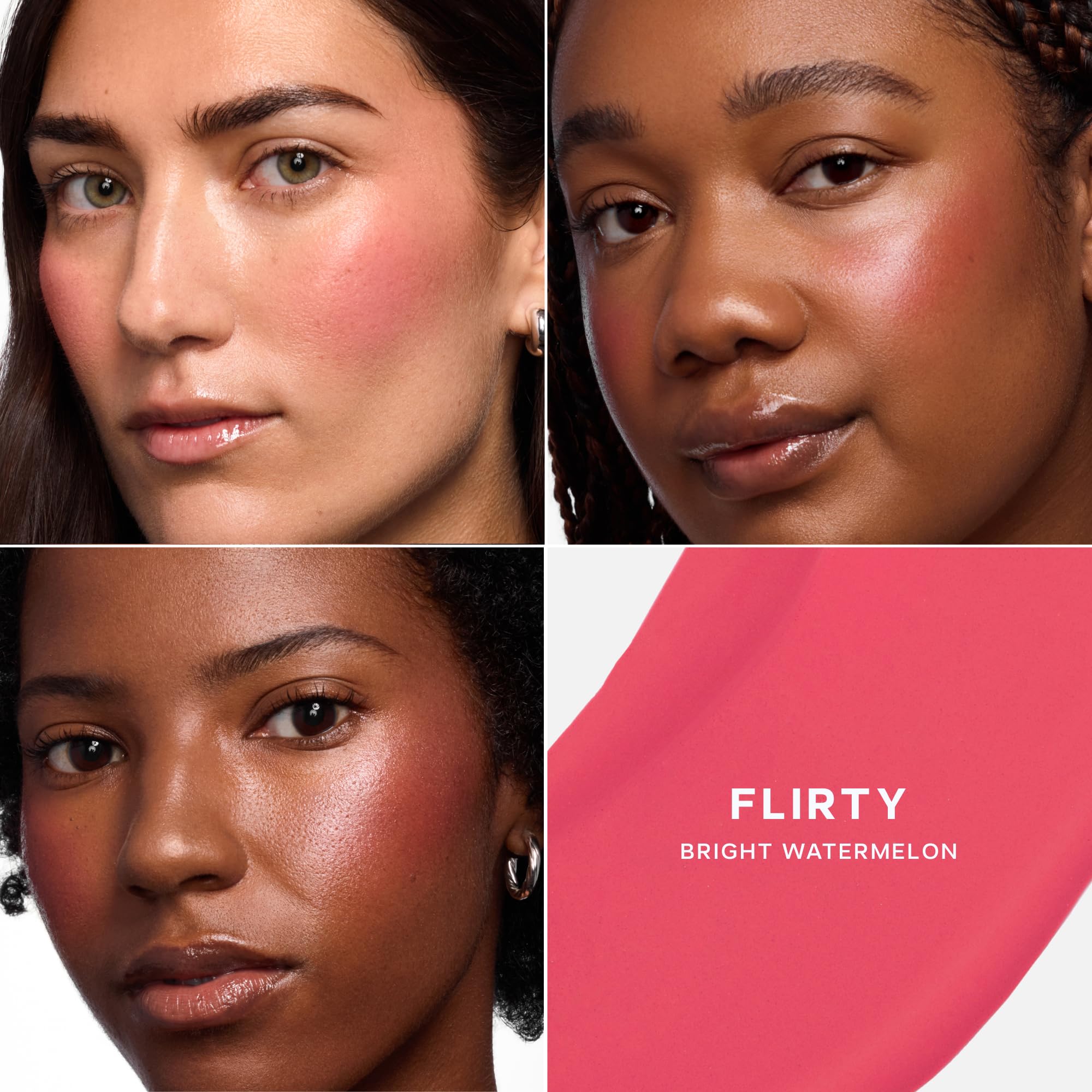 Muestra de Saie Dew Liquid Blush en la piel con color natural.