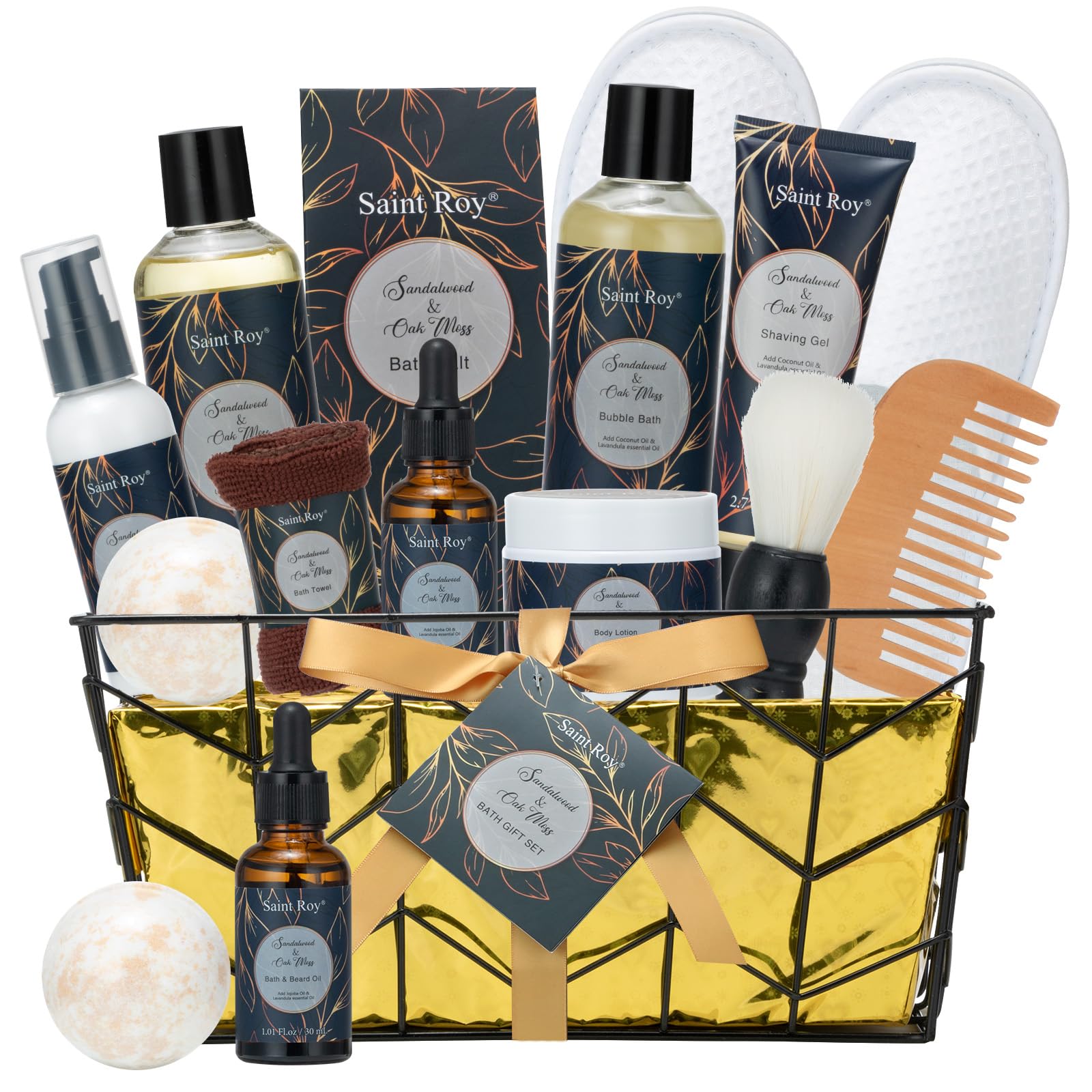 Cesta regalo Saint Roy para hombre, 15 piezas, regalo perfecto para cumpleaños