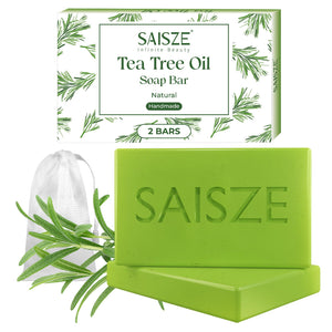 SAISZE Jabón árbol de té para cara y cuerpo, limpieza suave y purificante.