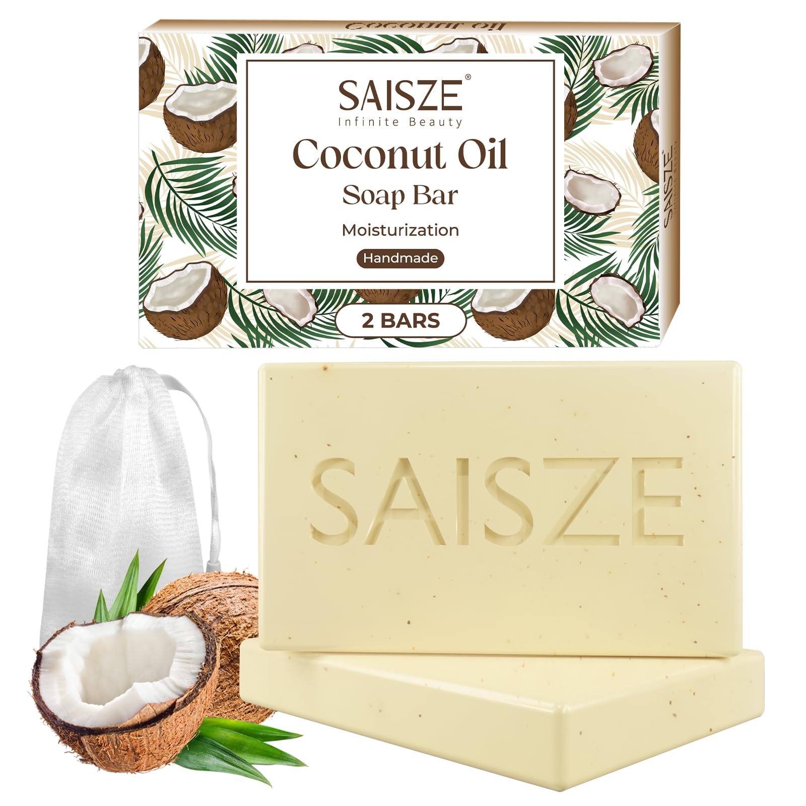 SAISZE Jabon Coco y Karite 8oz: hidratación suave para la piel