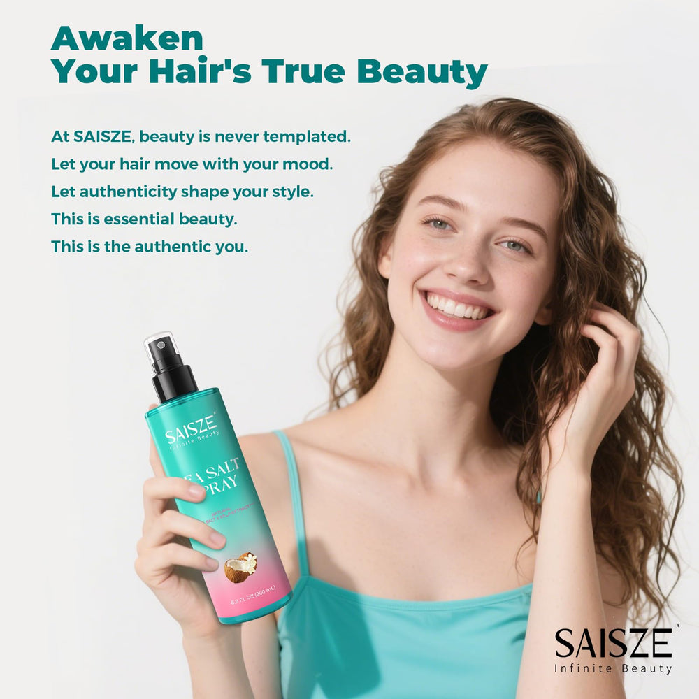 SAISZE Sea Salt Spray, ideal para viajes con ondas naturales durante vacaciones.