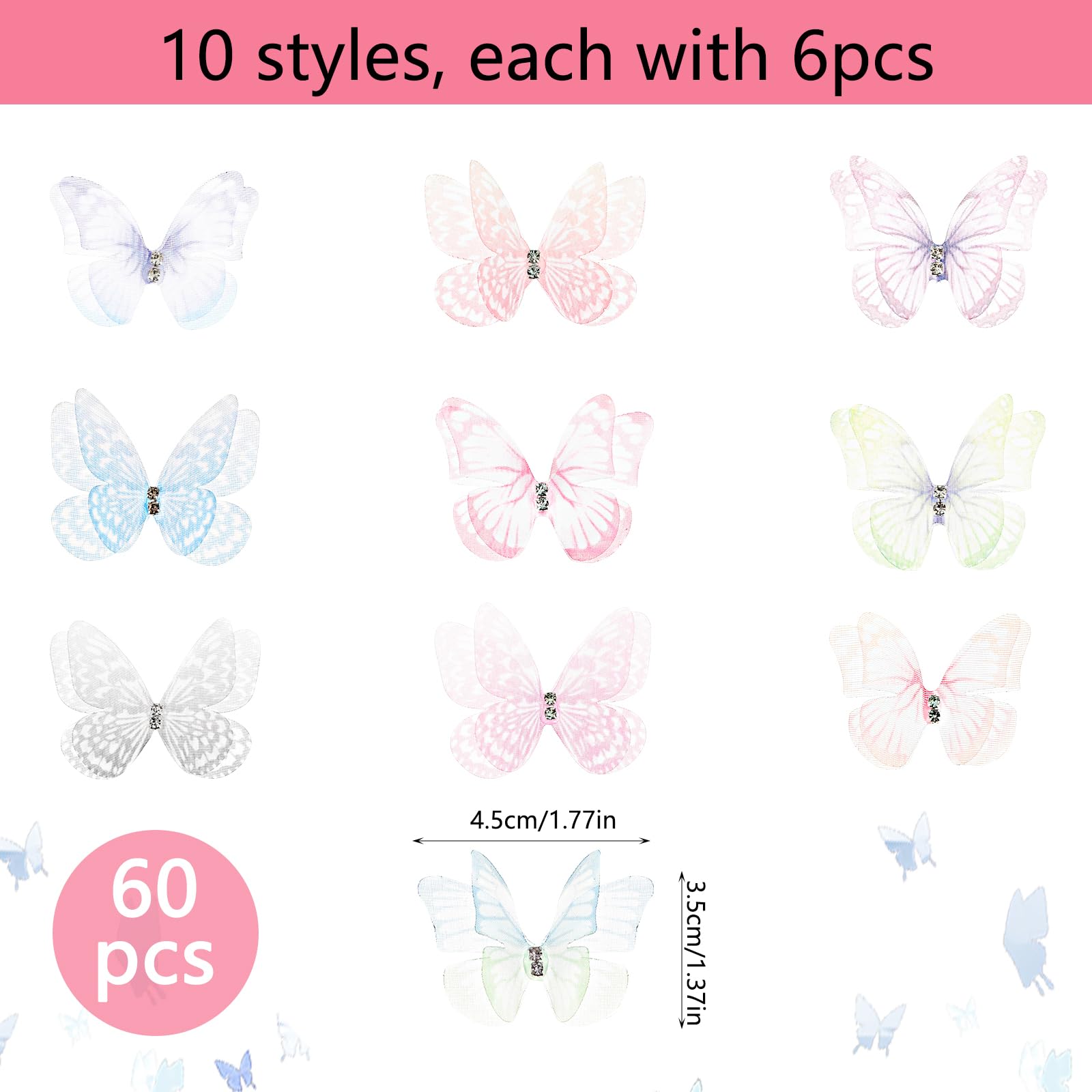 Mariposas 3D de malla Salbsever para efecto tridimensional duradero
