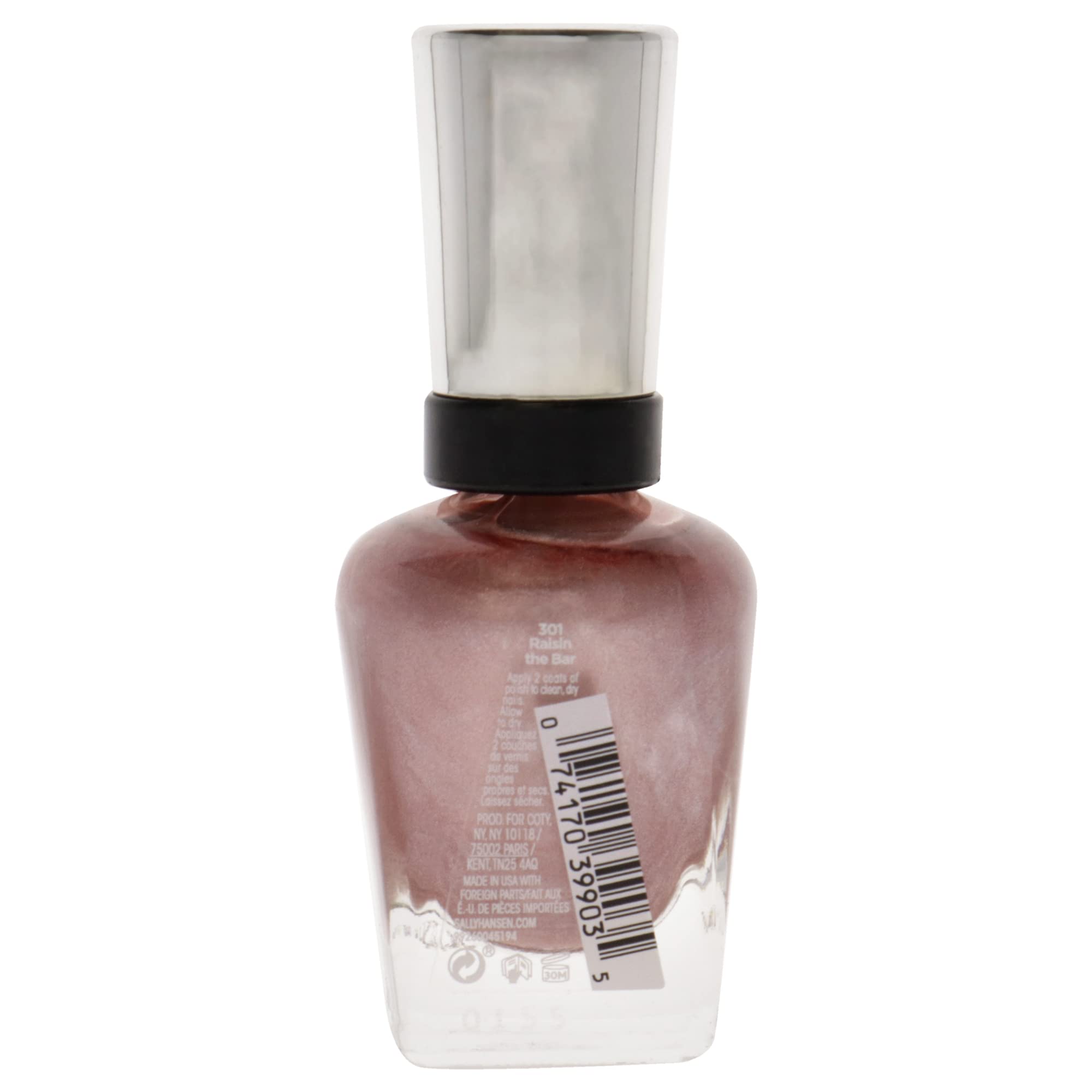 Esmalte Sally Hansen Raisin The Bar con brocha precisa para aplicación rápida.