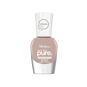 Esmalte Sally Hansen Good.Kind.Pure Demmi Matte en tono Castaña Tostada, acabado suave y natural.