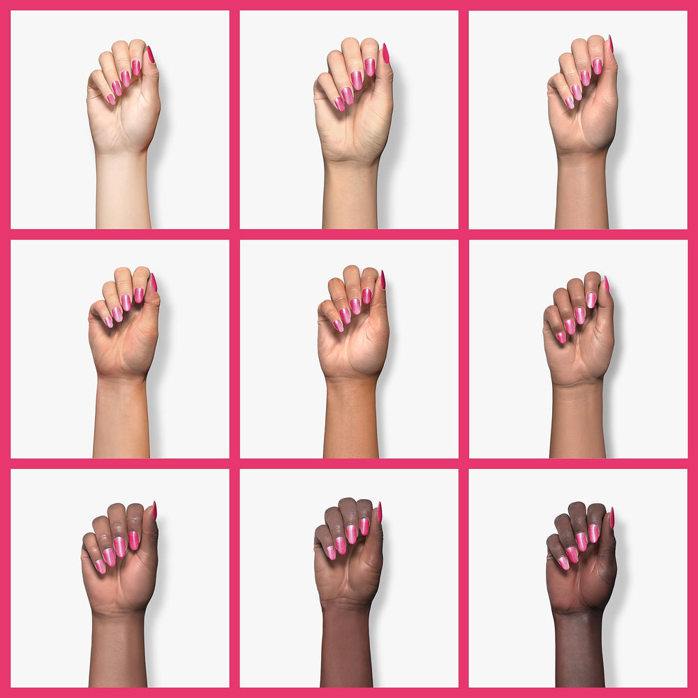 Sally Hansen Hard as Nails Corazón Inquebrantable pincel en acción, cobertura uniforme.