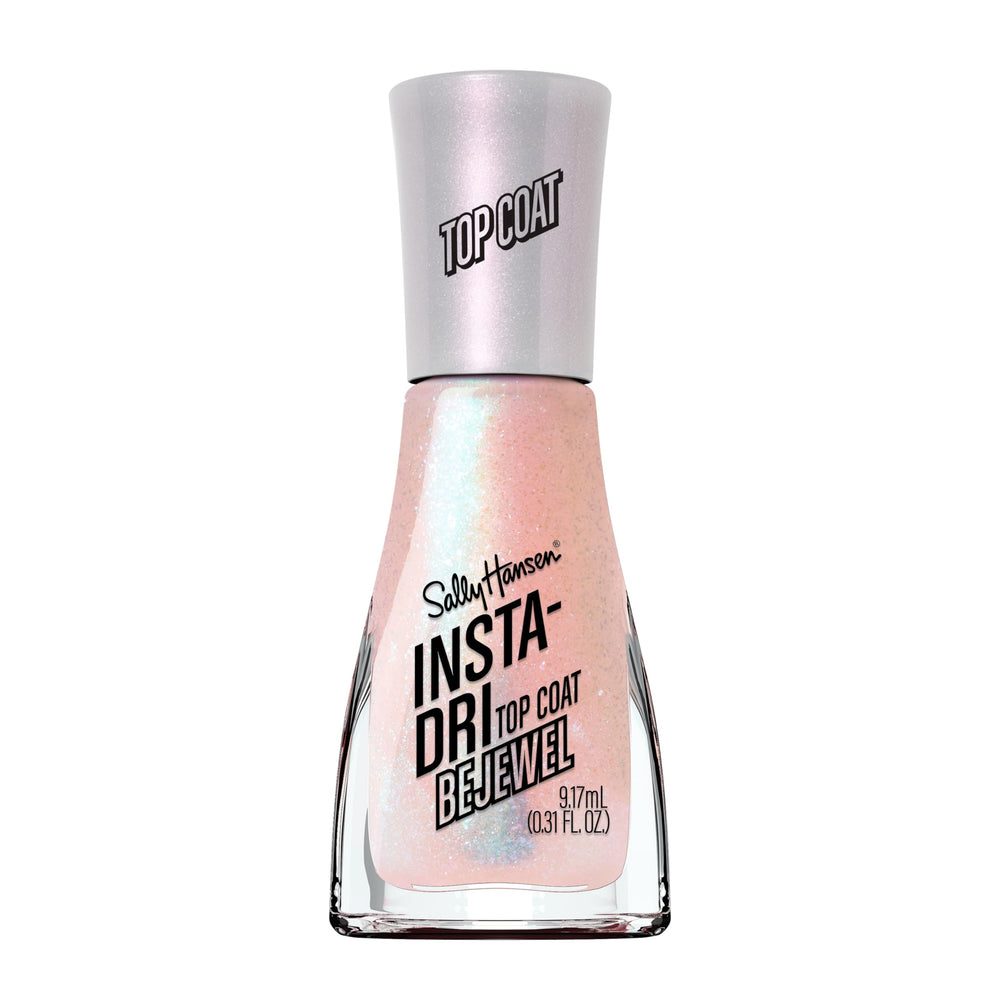 Sally Hansen Insta-Dri, capa superior brillo rosado para un acabado rápido y elegante.
