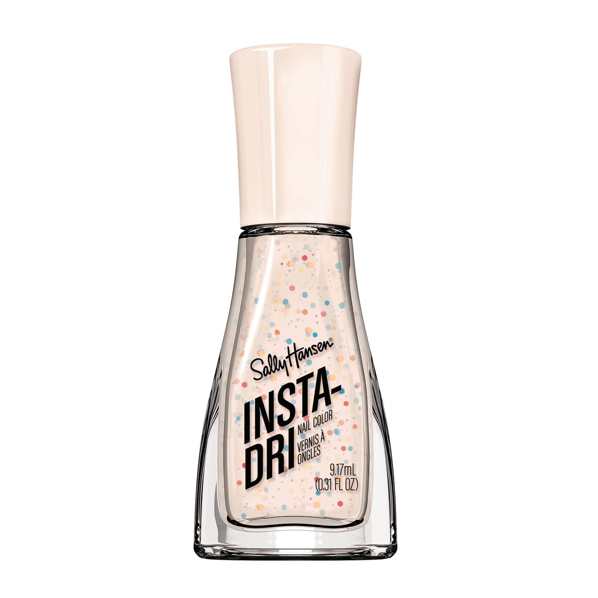 Sally Hansen Insta-Dri Sprinkle: botella del esmalte con color vibrante y secado rápido.