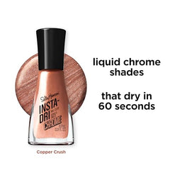 Sally Hansen Insta-Dri Chrome Copper Crush: secado en 60 segundos, ideal para cambios rápidos.