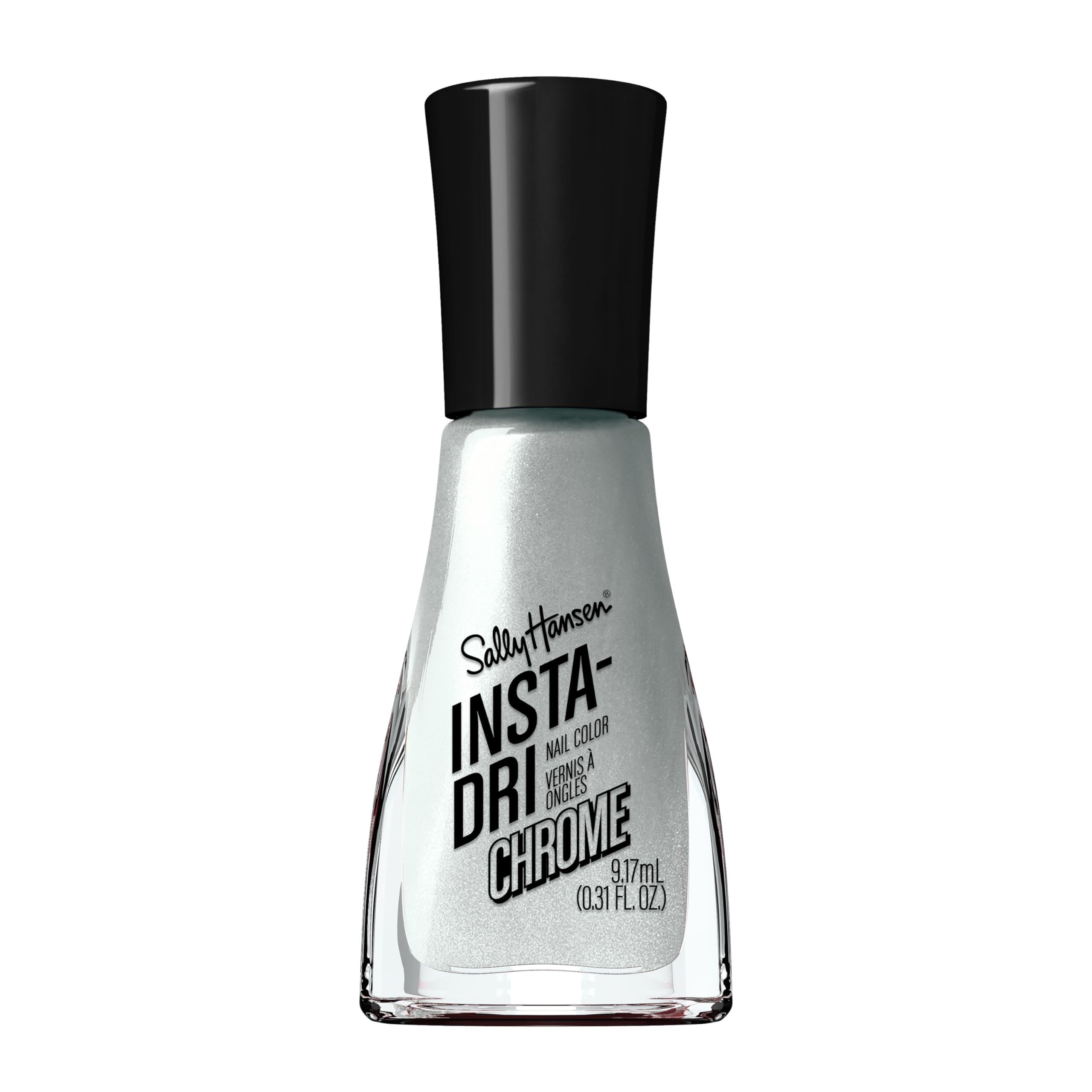 Sally Hansen Insta-Dri Polar Platinum, esmalte cromado en botella, brillo intenso para uñas.