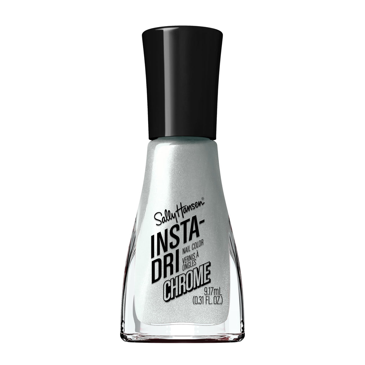 Sally Hansen Insta-Dri Polar Platinum, esmalte cromado en botella, brillo intenso para uñas.
