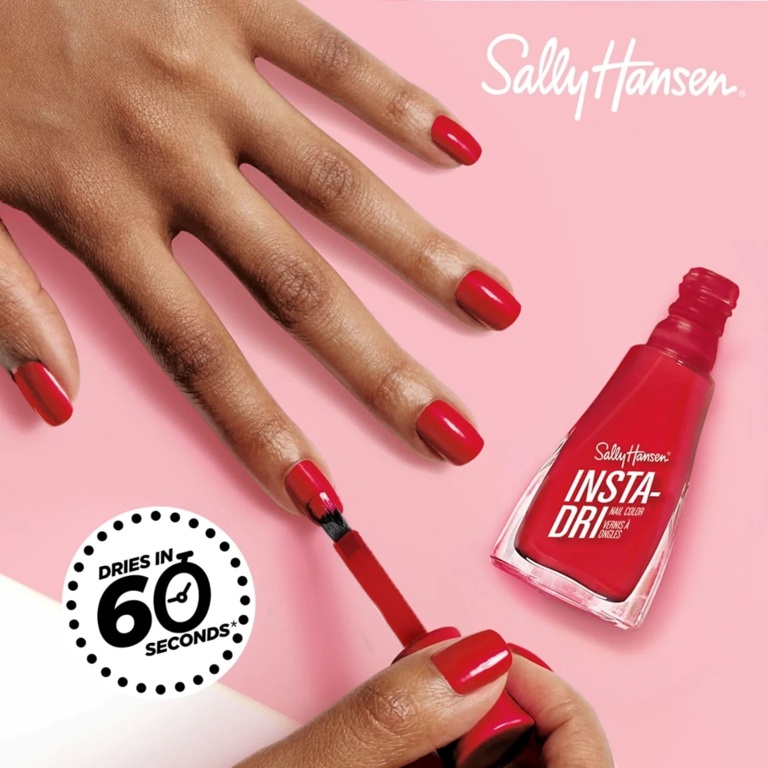 Sally Hansen Insta-Dri, fórmula 3-en-1 con base y top coat incluidos.