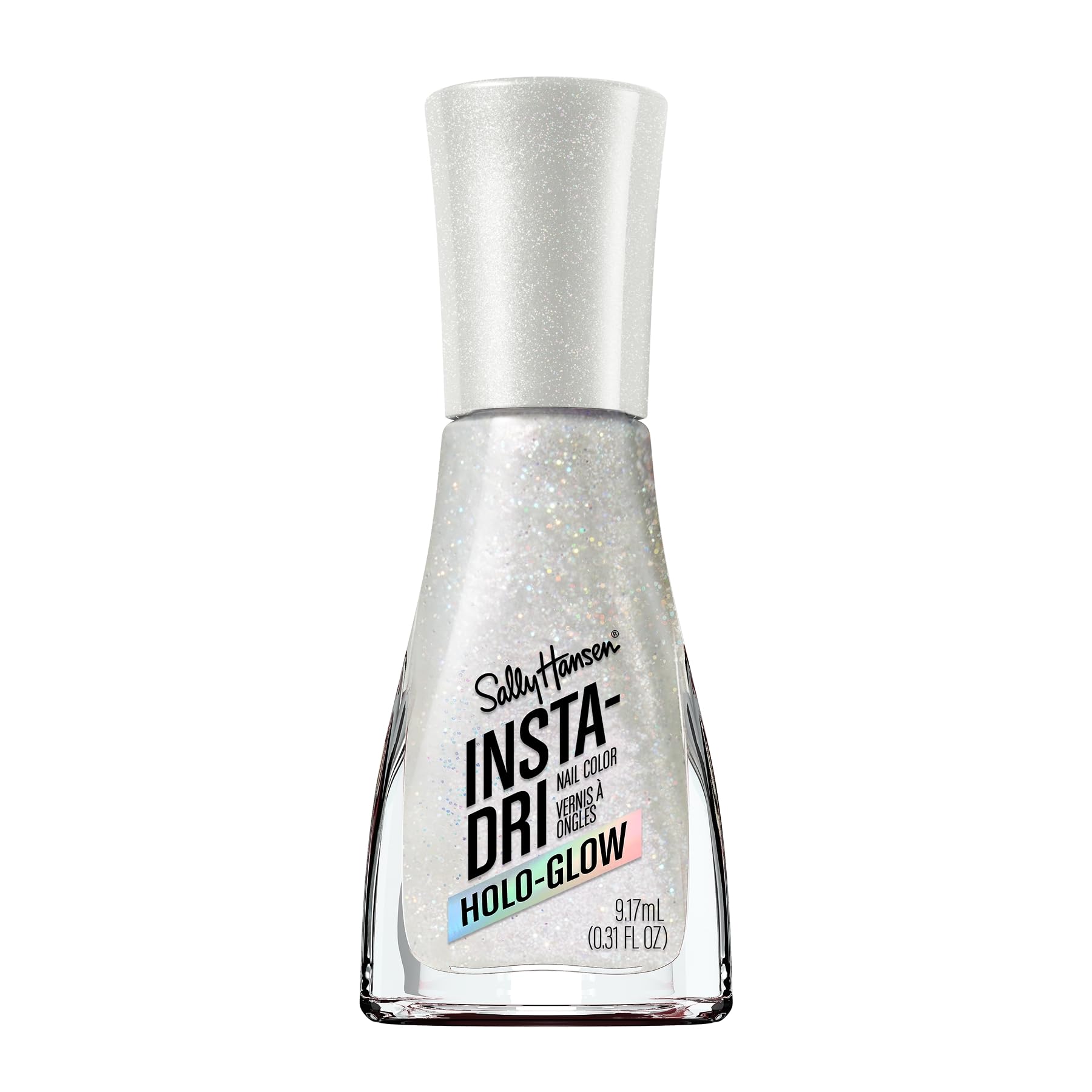 Sally Hansen Insta-Dri Holo-Glow: brillo holográfico y secado rápido para uñas.