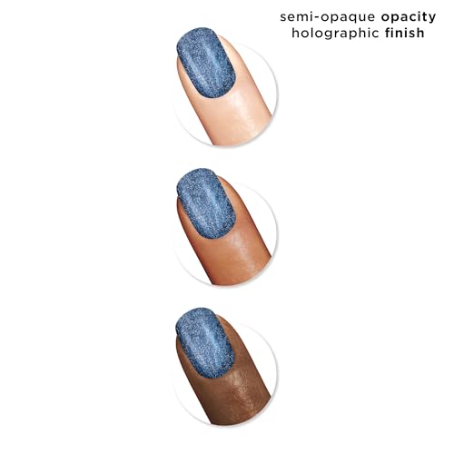 Sally Hansen Insta-Dri Holo-Glow efecto cromo sutil en uñas.