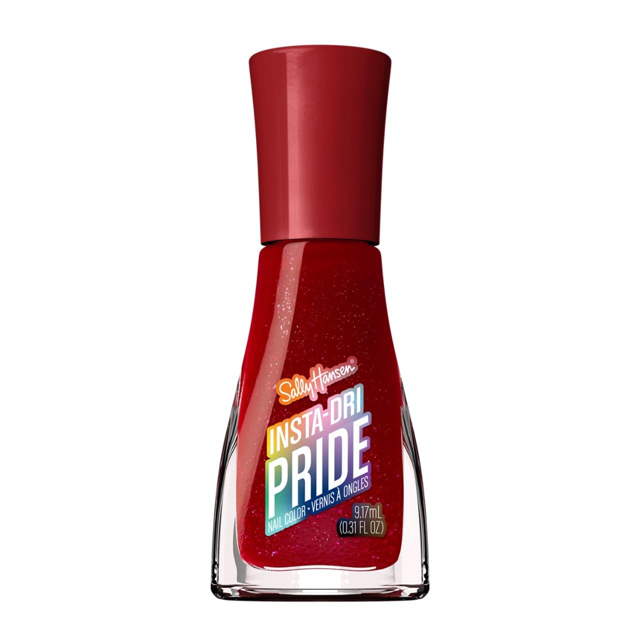 Sally Hansen Insta-Dri Pride, botella 769 Tot-ALLY Red, color vibrante y secado rápido.