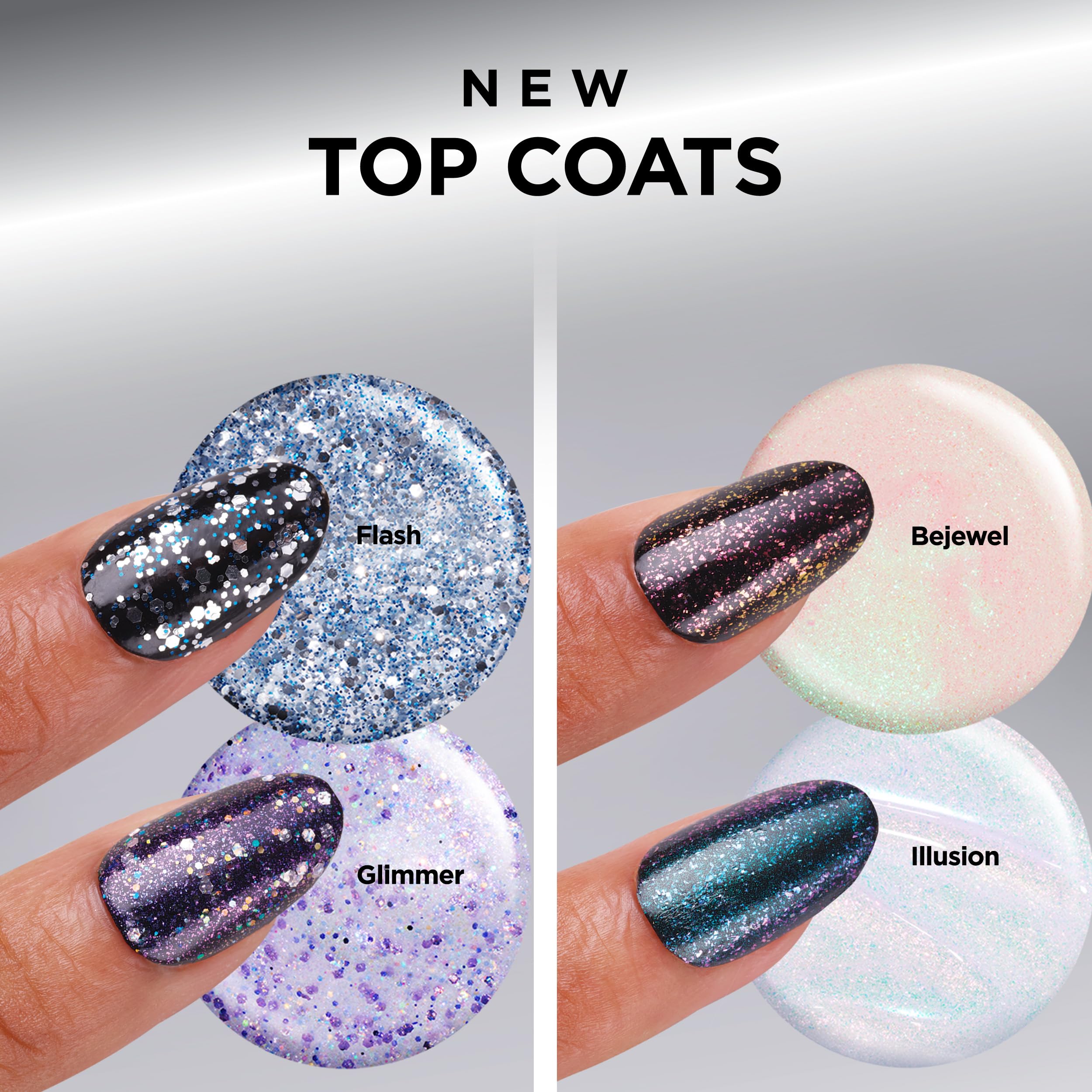 Brillo intenso y uniforme con la capa superior de Sally Hansen Insta-Dri.