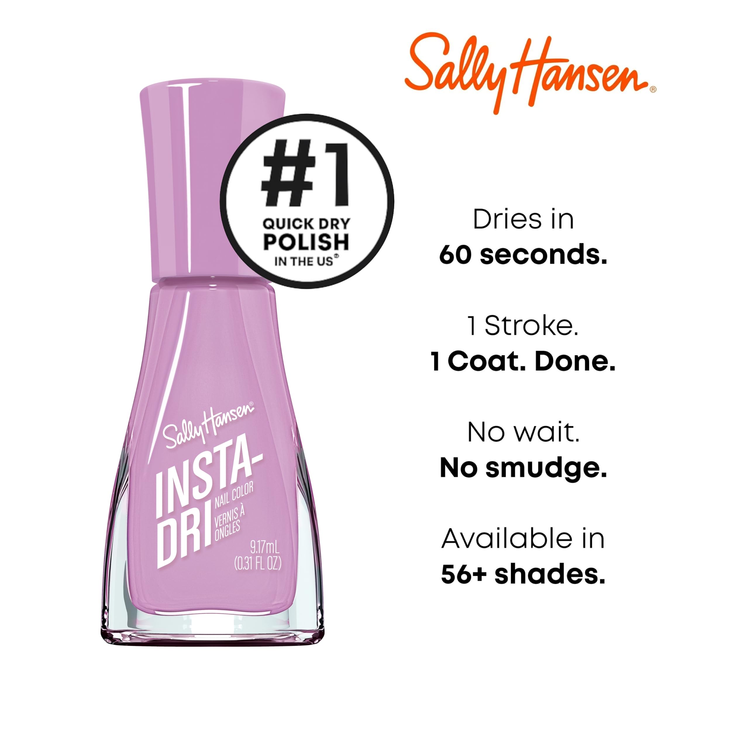Sally Hansen Insta-Dri tono Lavanda Claro para look suave diario.